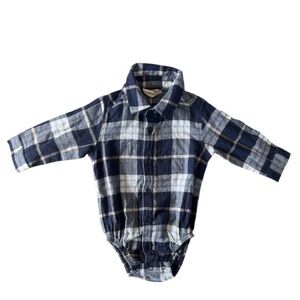 Baby Boy Flannel Plaid Onesie | 3-6M